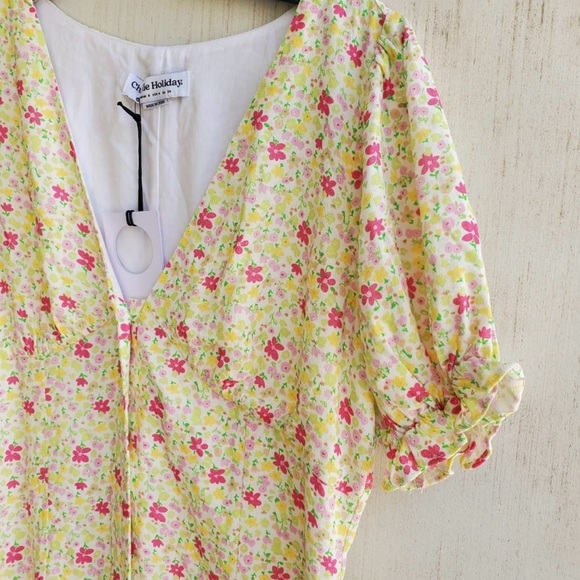ANTHROPOLOGIE CHARLIE HOLIDAY - HARLEY DRESS IN FESTIVE FLORAL LIGHT Sz S - Picture 4 of 8